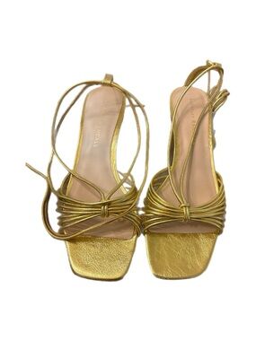 NEVER WORN NWT Loeffler Randall Metallic Gold Strappy Heels